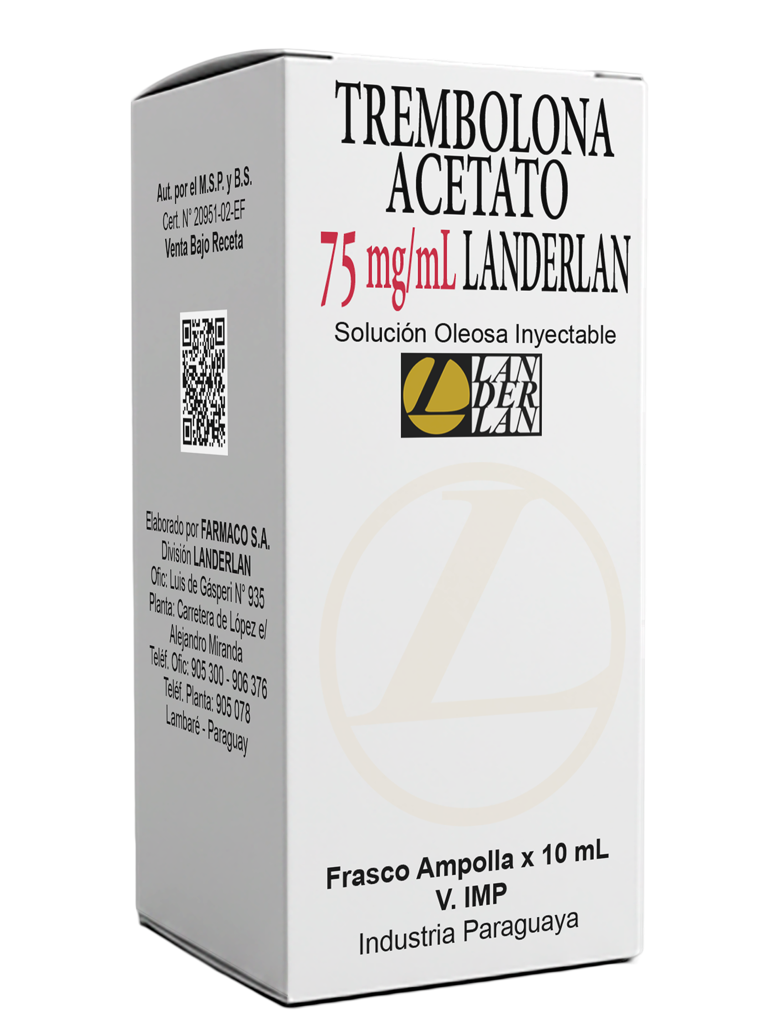 TREMBOLONA ACETATO 75 MG FRASCO AMPOLLA X 10 ML